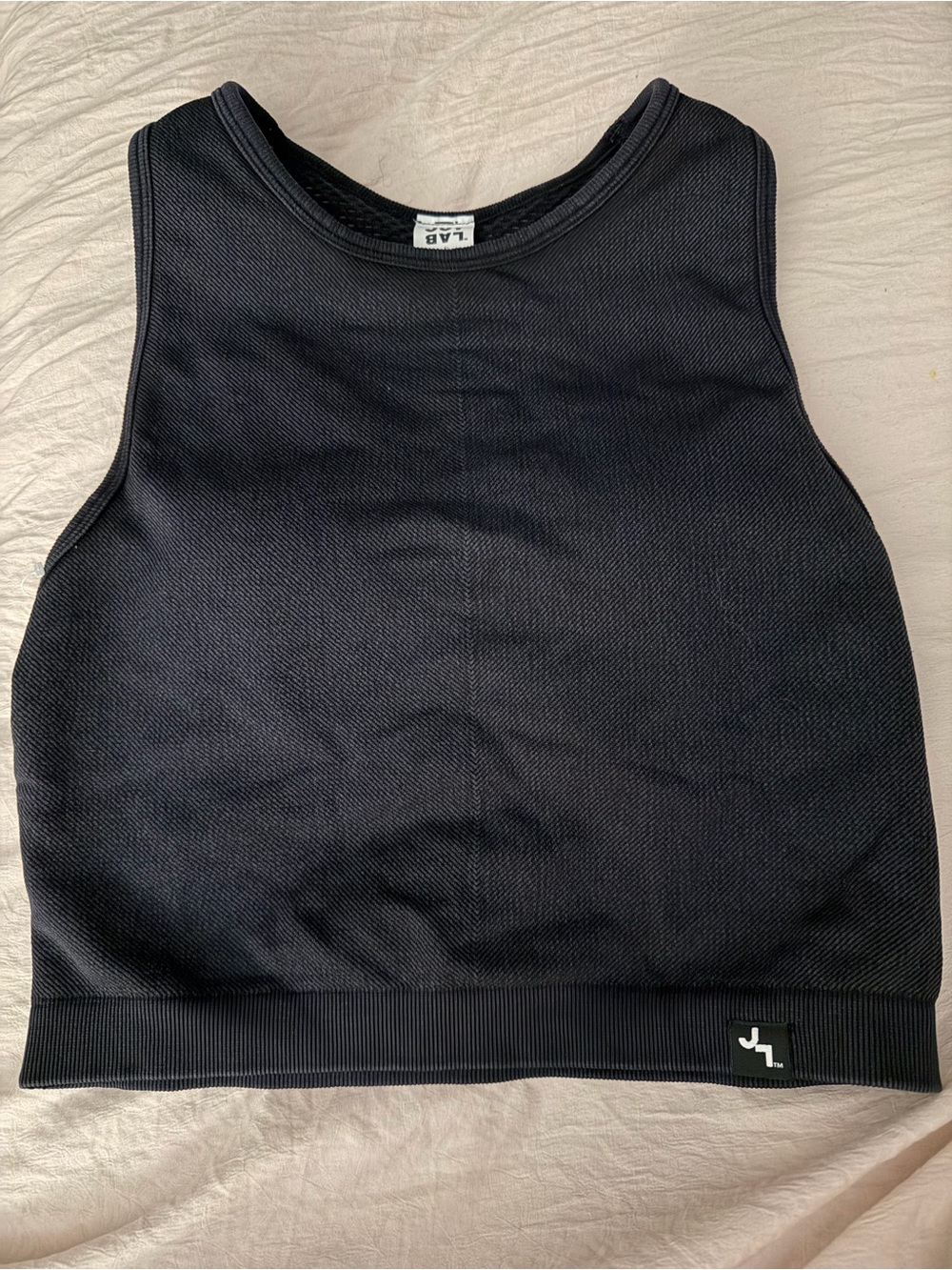 JoyLab Black Ribbed Crop athletic Top